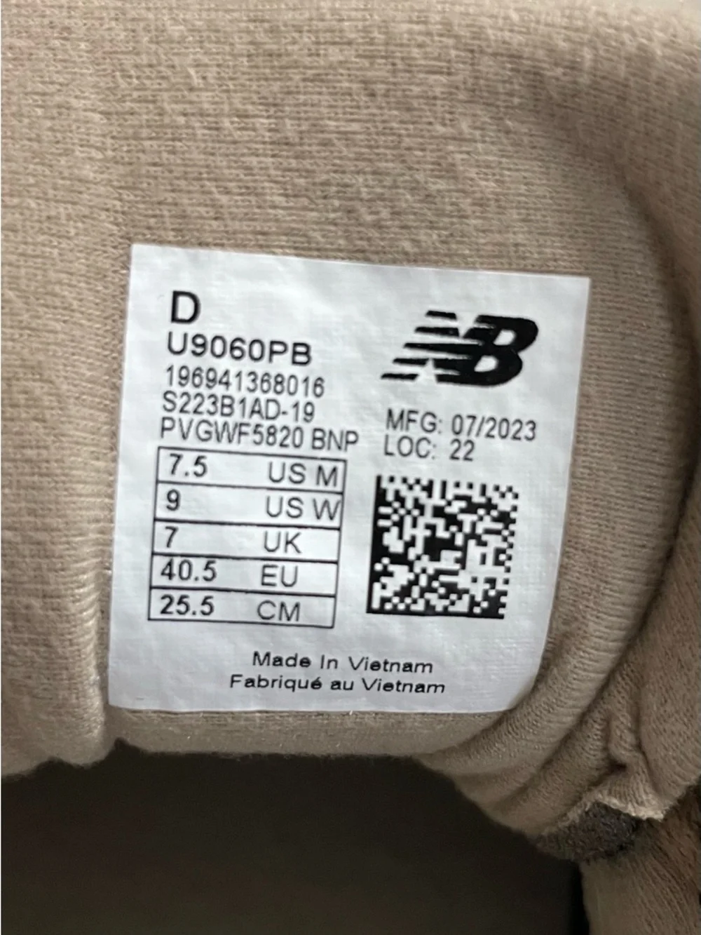 Men's NEW BALANCE 9060 PB Mushroom Timberwolf ABZORB SBS Running SNEAKERS 7.5 - Picture 8 of 8